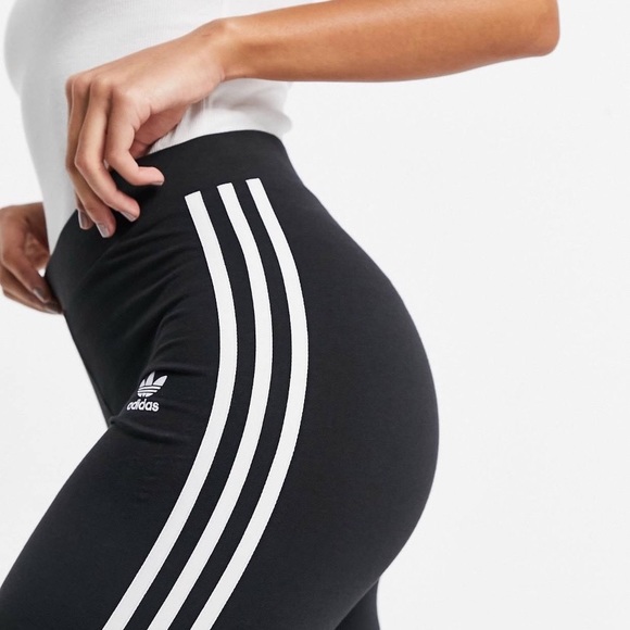 Adidas Originals 3 strips leggings in Black - Picture 3 of 4